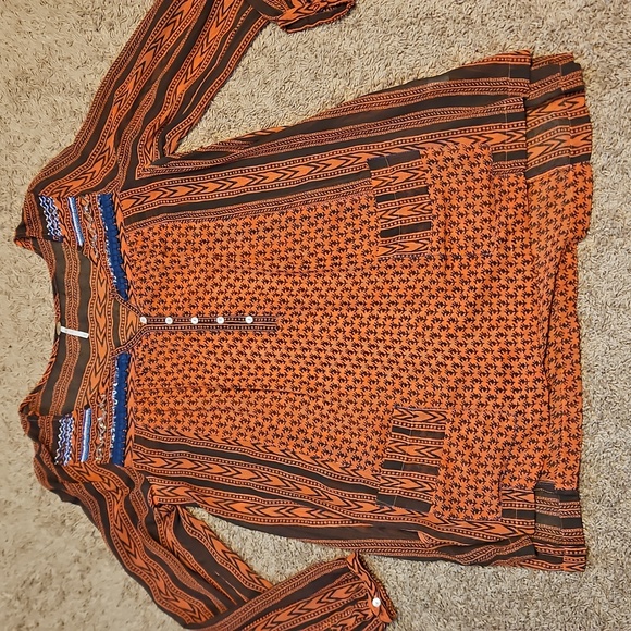 Free People Feather In The Wind Top In Blood Orange - Picture 3 of 9